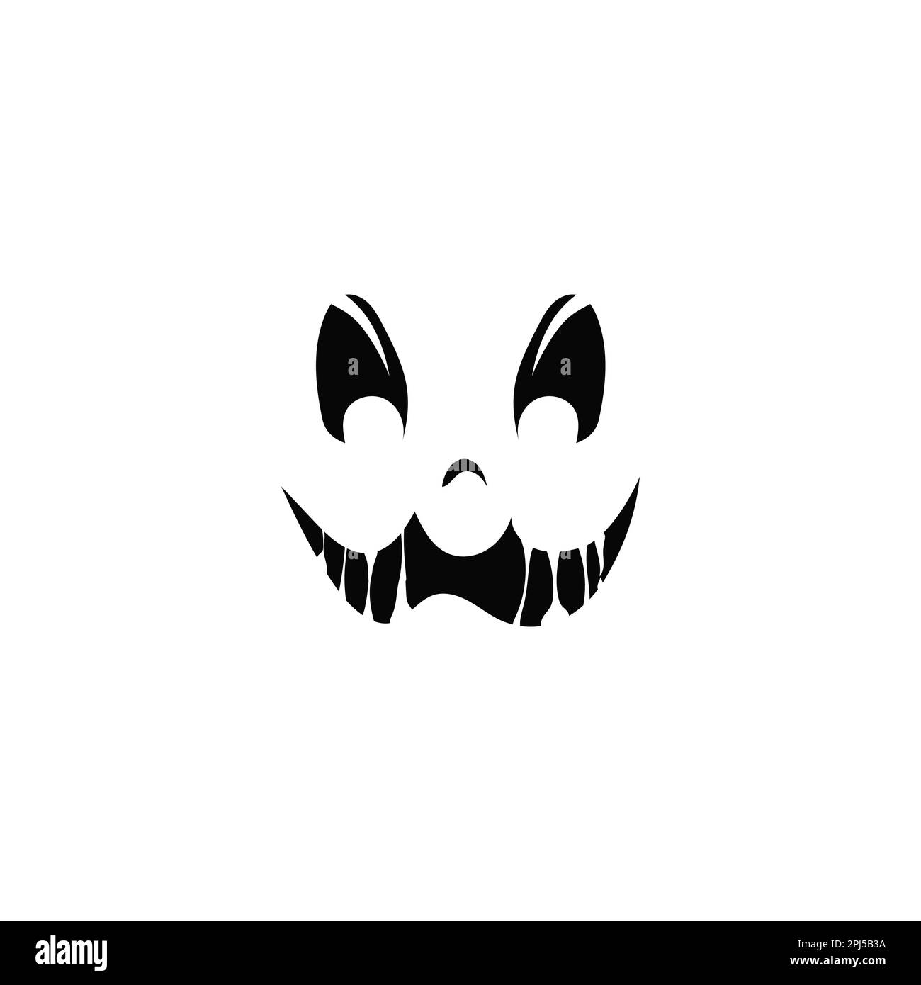 Monstre riant visage avec de grandes dents Illustration de Vecteur