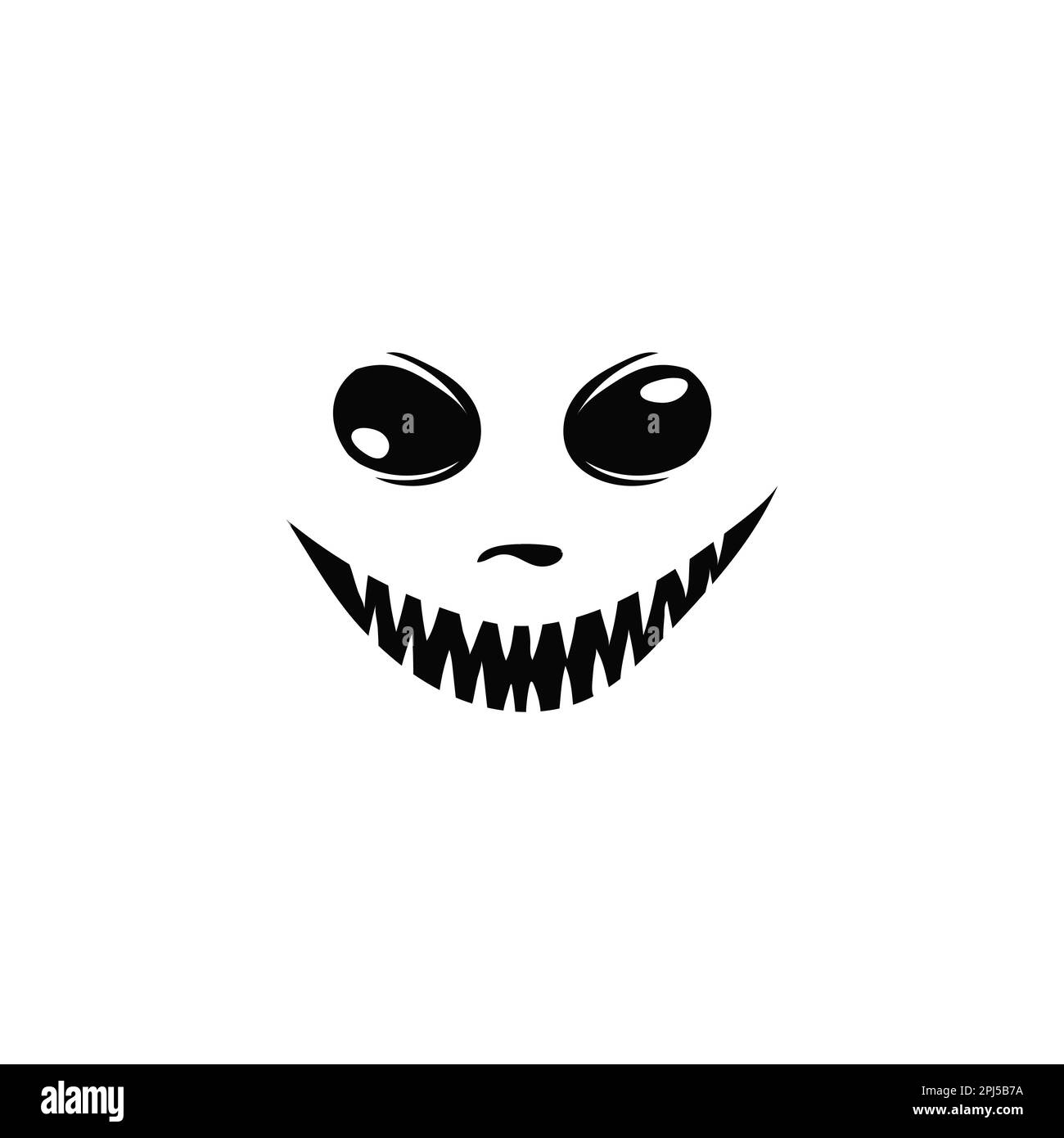 Visage riant effrayant avec de grandes dents Illustration de Vecteur