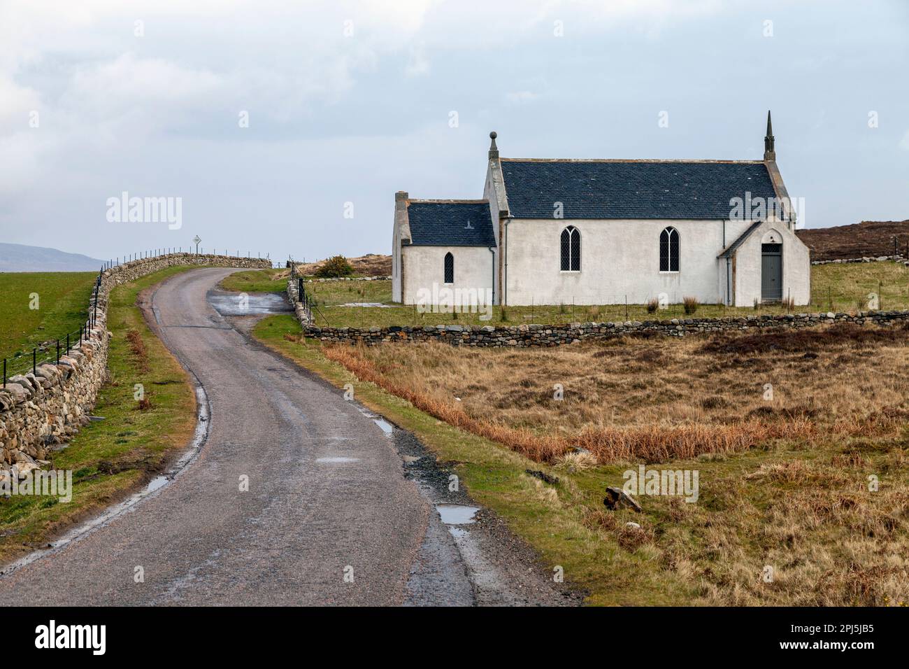 Une église abandonnée le long de la côte nord 500 près de Durness Banque D'Images