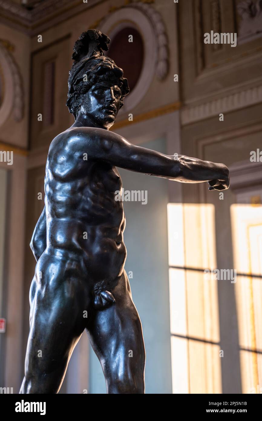 Mars Gradivus, (1559) statue de bronze du Dieu Mars par Bartolomeo Ammannati dans les Offices, Florence Banque D'Images