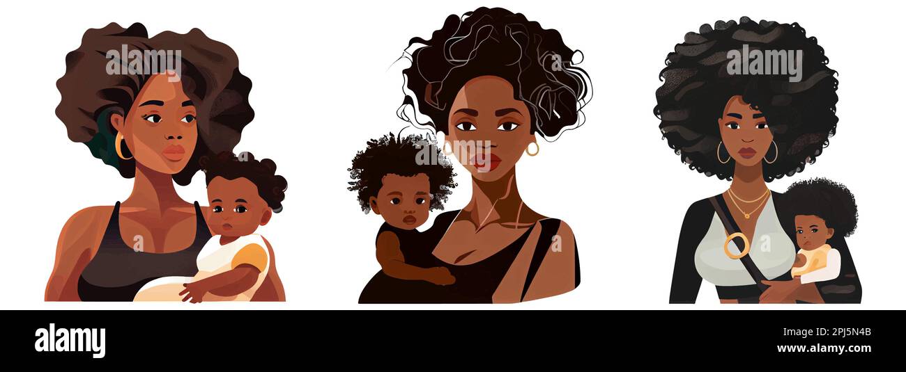 définir l'illustration vectorielle de la femme ethnique isolée sur fond blanc Illustration de Vecteur