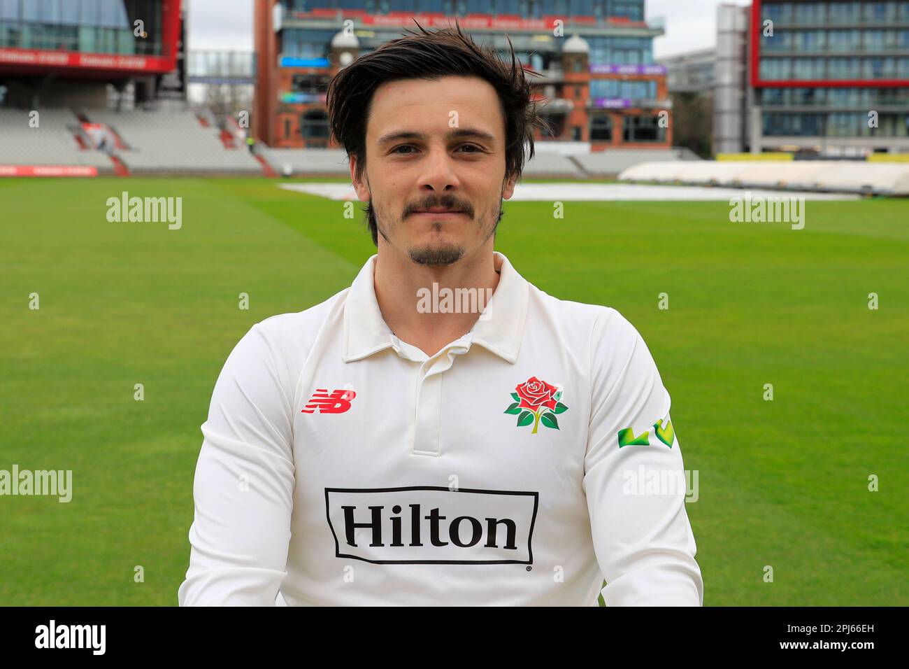 Rob Jones du Lancashire Cricket Club à la Lancashire Cricket Media Day à Old Trafford, Manchester, Royaume-Uni, 31st mars 2023 (photo de Conor Molloy/News Images) Banque D'Images