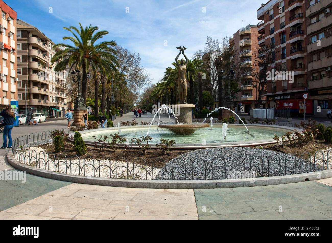 Fontaine de la Constitution, Paseo de Linarejos, Linares, Jaén Banque D'Images