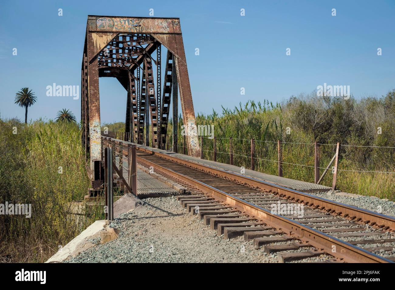 Ancien pont ferroviaire à Ventura, Californie Banque D'Images