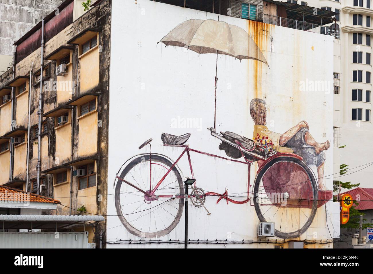 Georgetown, Penang, Malaisie - 02 septembre 2014 : maison dans l'une des rues principales de Georgetown, Penang, Malaisie Banque D'Images
