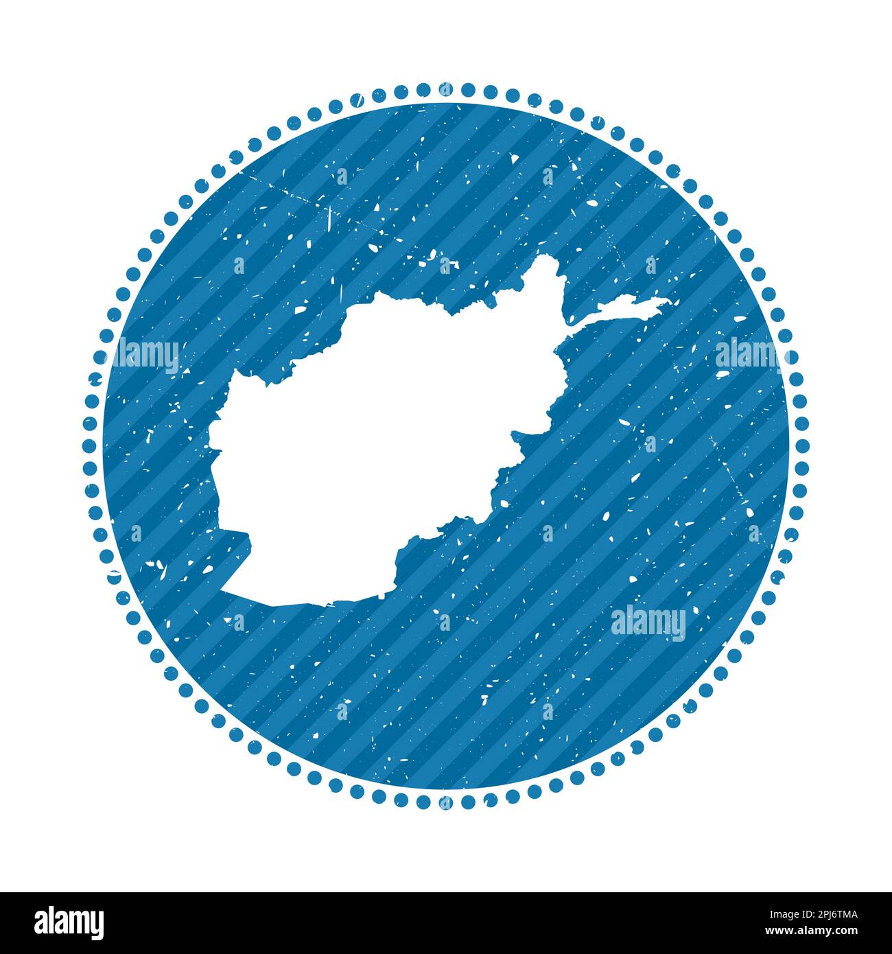 Autocollant de voyage rétro rayé Afghanistan. Badge avec carte du pays, illustration vectorielle. Illustration de Vecteur