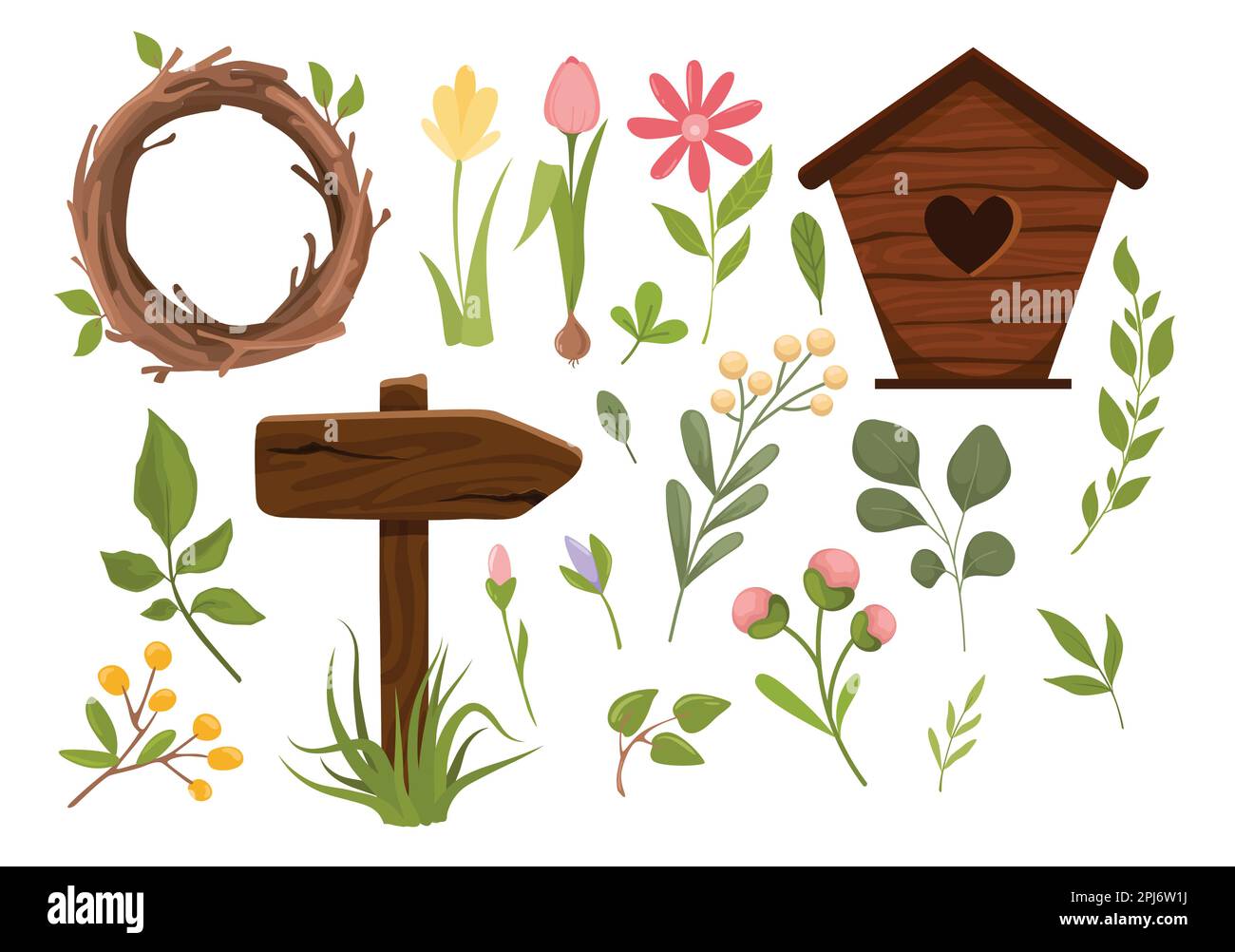 Collection grandes Pâques et printemps Illustration de Vecteur