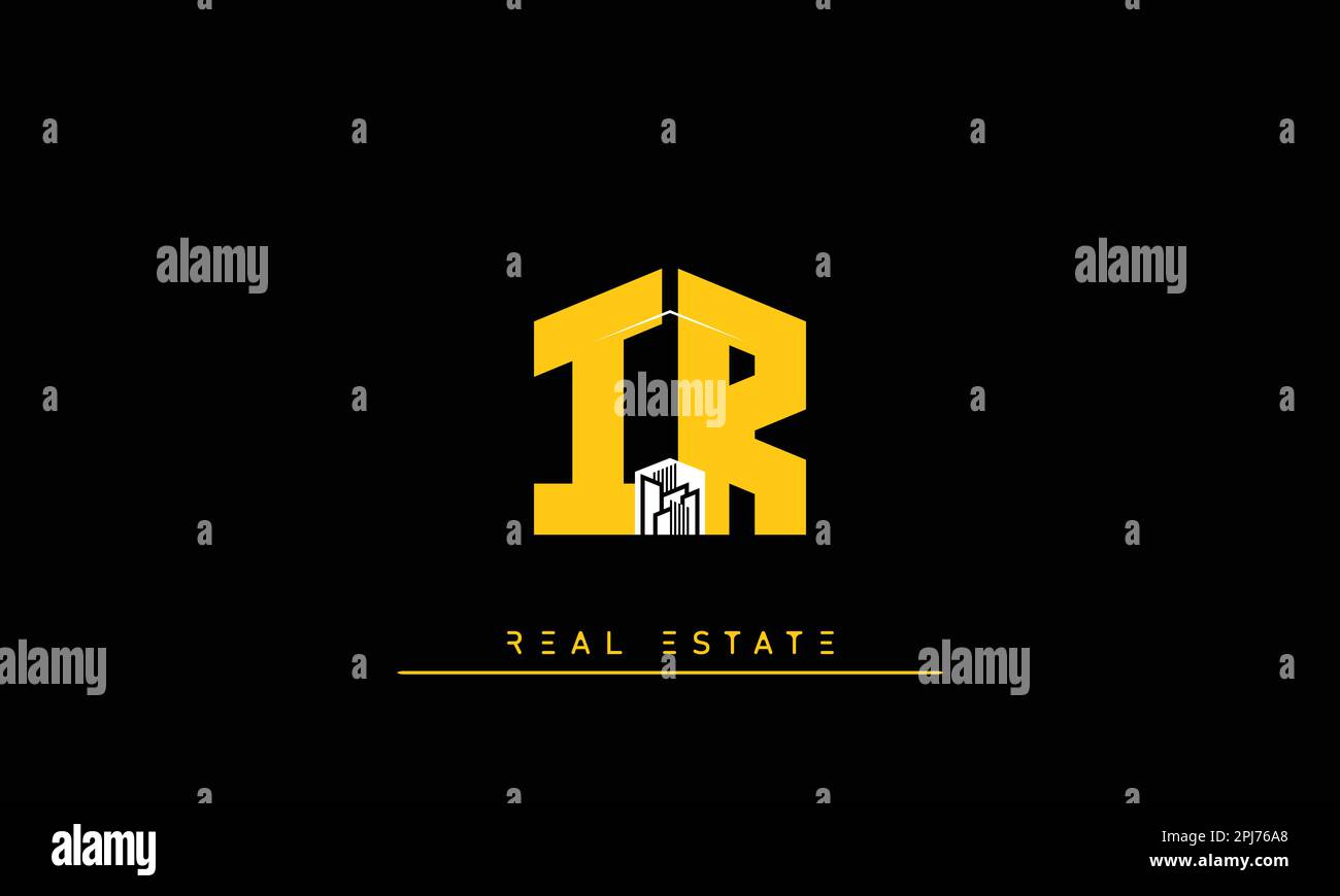 Lettres immobilières initiales Monogram logo IR , RI Illustration de Vecteur