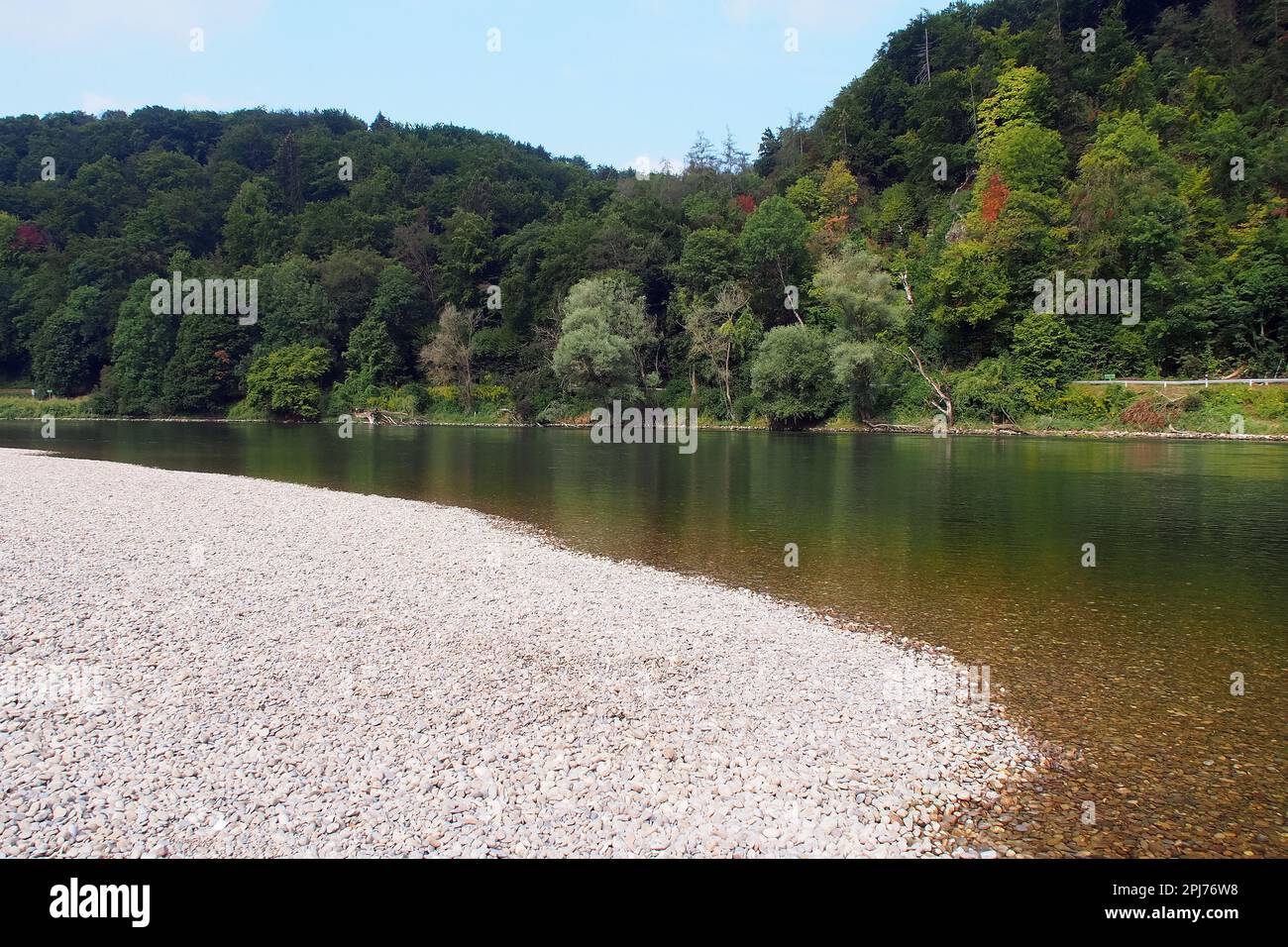 Rive, Danube, gorge du Danube, Abbaye de Weltenburg, Allemagne, Europe Banque D'Images