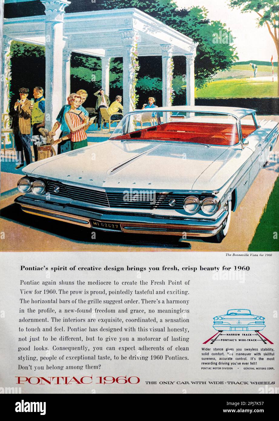 Publicité Pontiac 60 dans un magazine NatGeo, décembre 1959 Banque D'Images