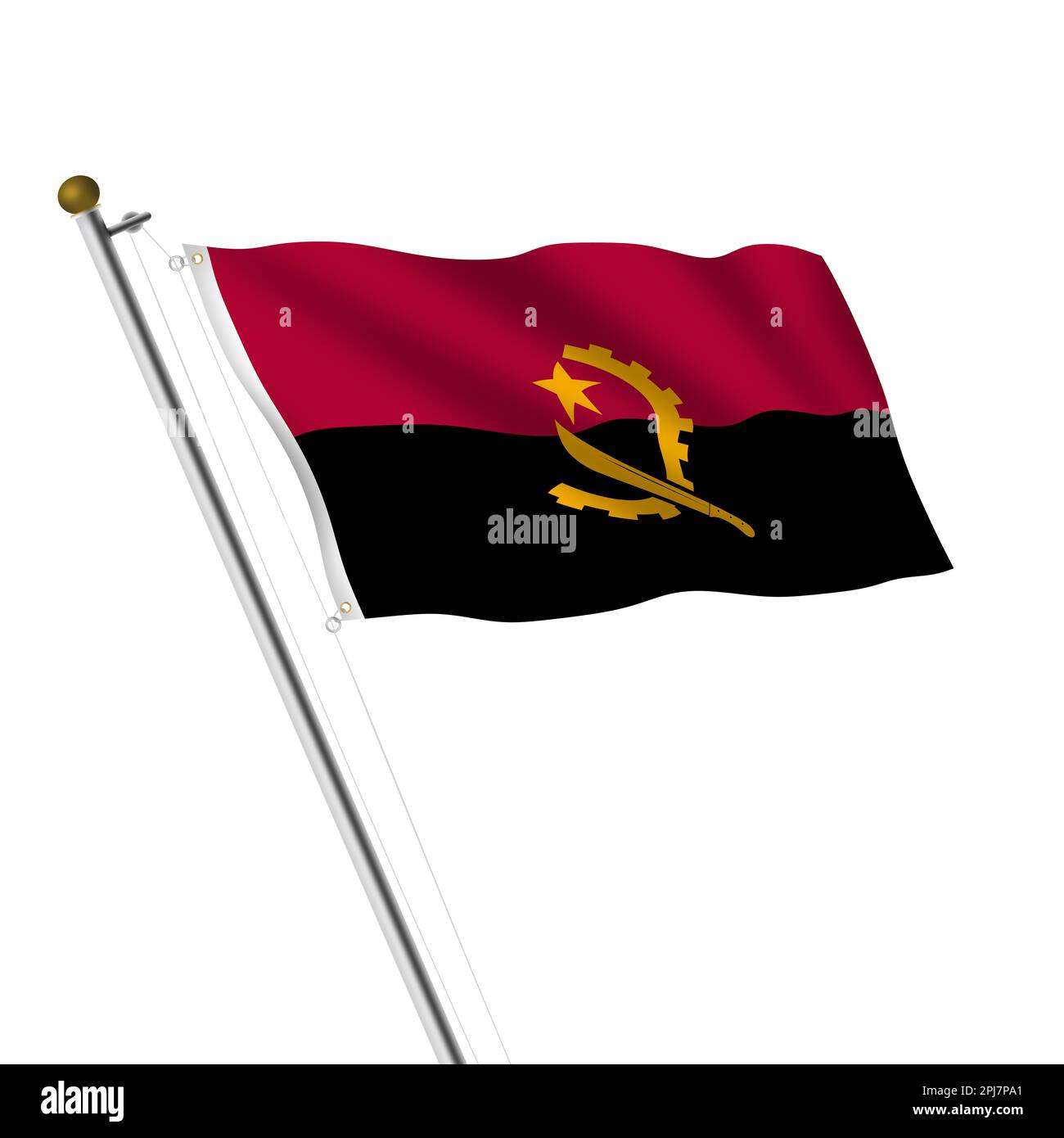 Illustration du mât angola 3D sur blanc avec chemin d'écrêtage Banque D'Images