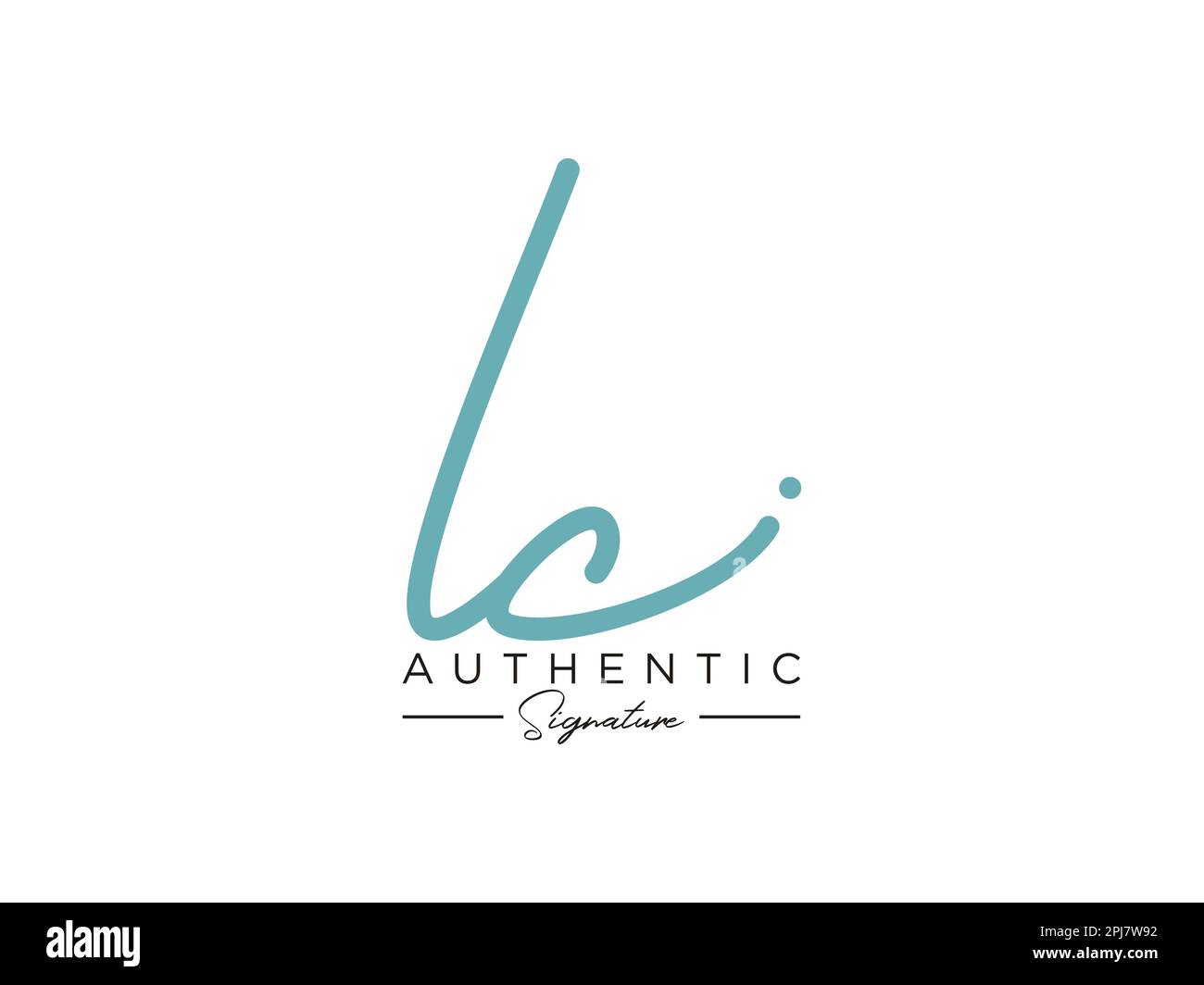 Modèle de logo Signature LC Vector. Illustration de Vecteur