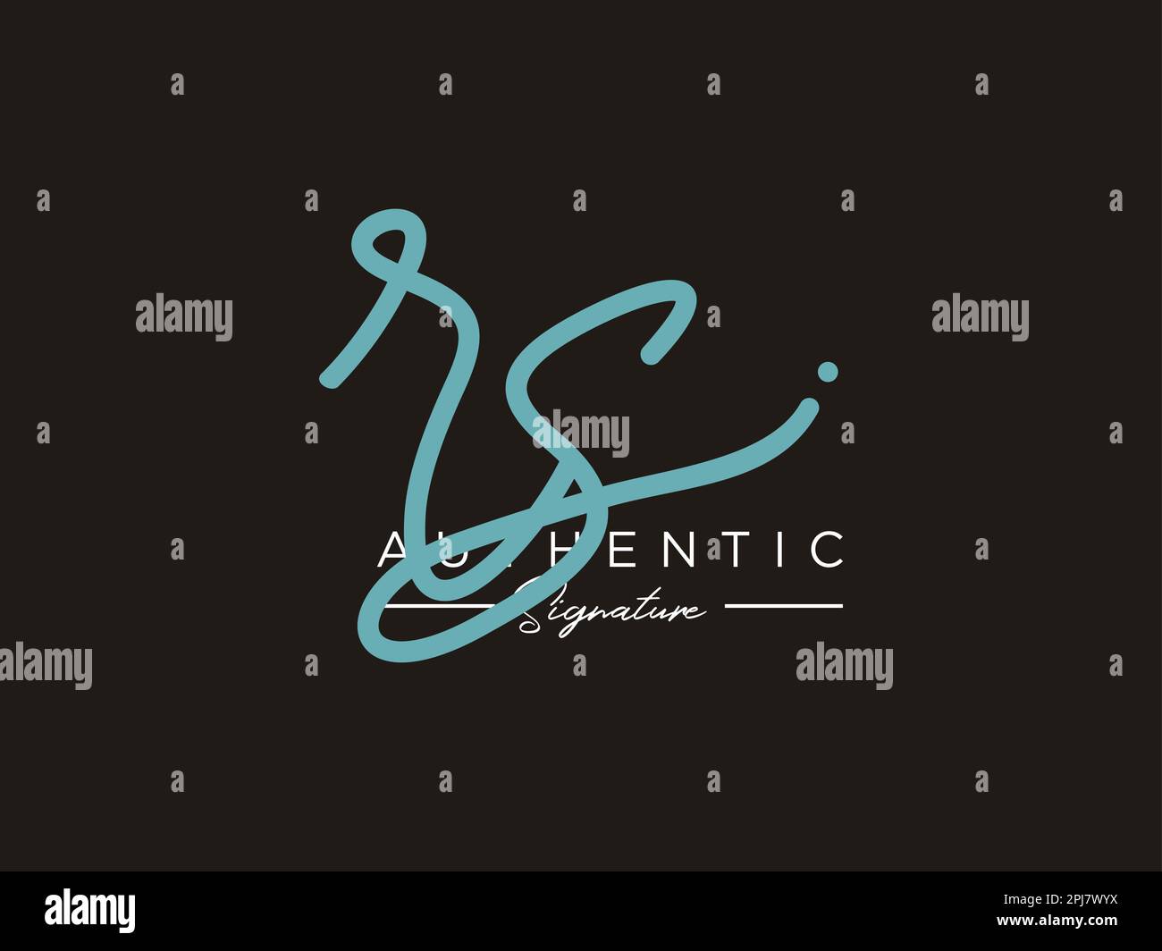 Modèle de logo Signature de RS Vector. Illustration de Vecteur