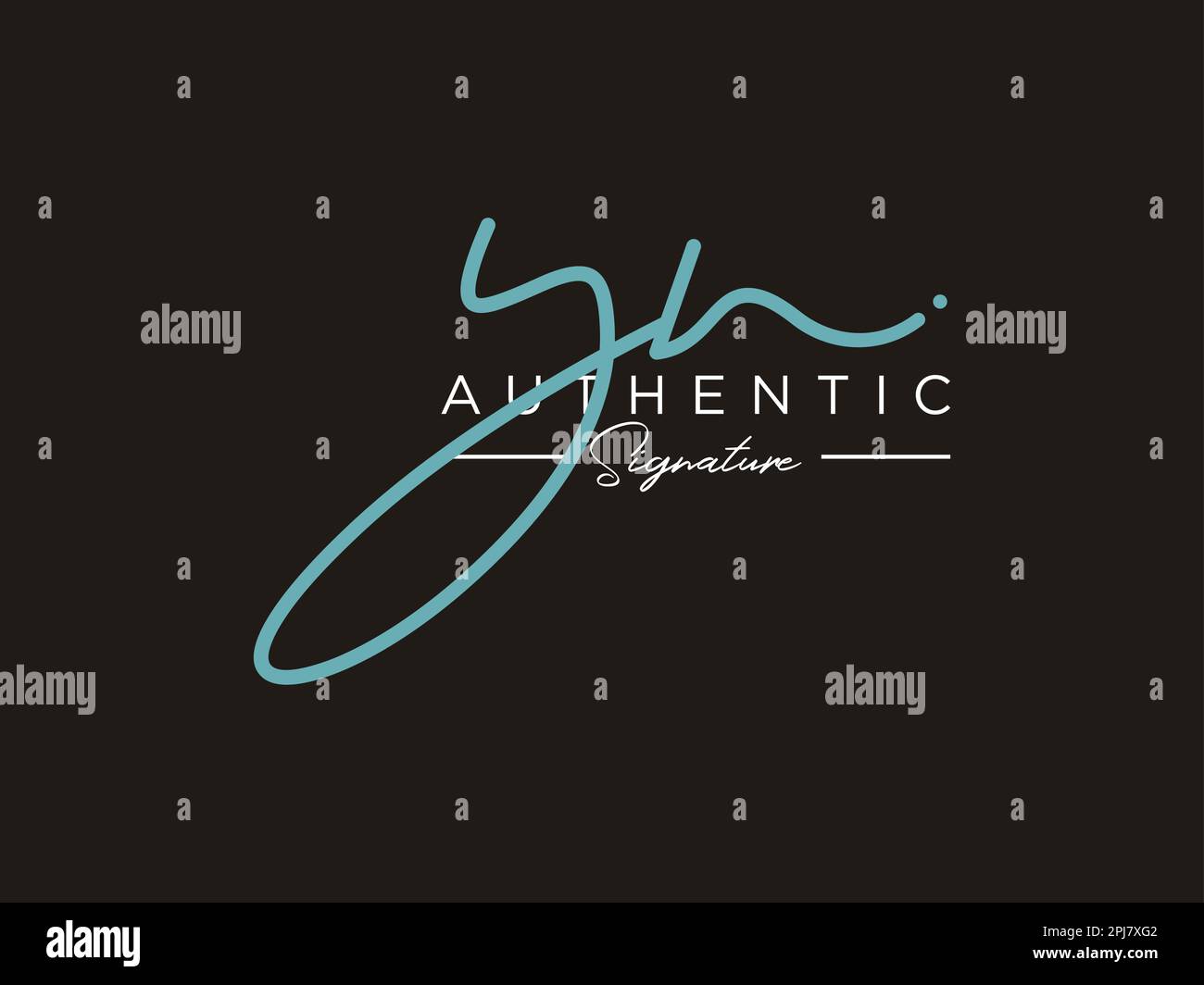 MODÈLE DE logo DE signature YN Vector. Illustration de Vecteur