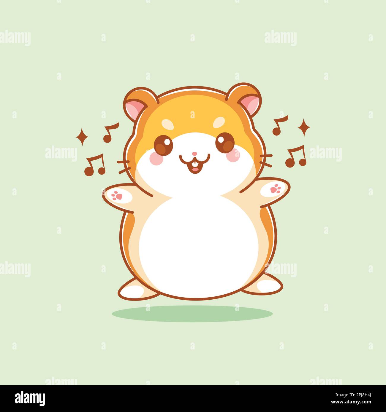 Joli dessin animé chantant le hamster Illustration de Vecteur
