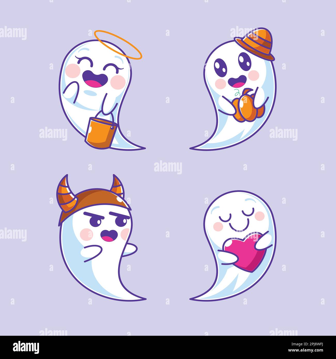 Halloween Ghost avec collection de costumes Illustration de Vecteur