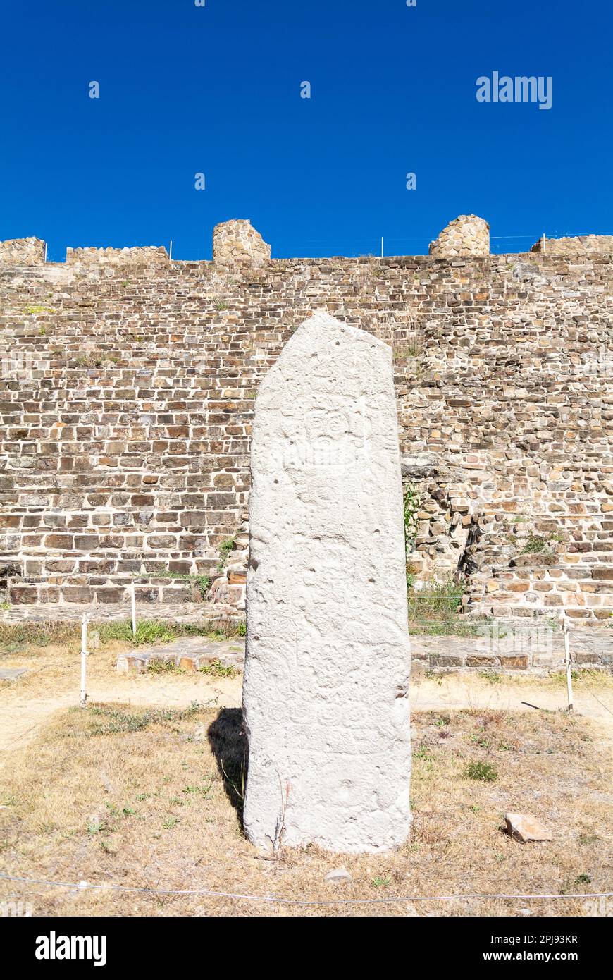 Monte Alban, Oaxaca de Juárez, Mexique, marches de la pyramide maya sur le site de Monte Alban Banque D'Images