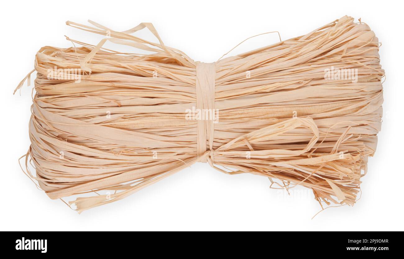 Ruban de jardin Raffia naturel pour attacher et fixer les plantes, les travaux de jardin de légumes, les tapis de raphia, les chapeaux, le bouquet ou les boîtes-cadeaux de cerclage. Ruban de paille BU Banque D'Images