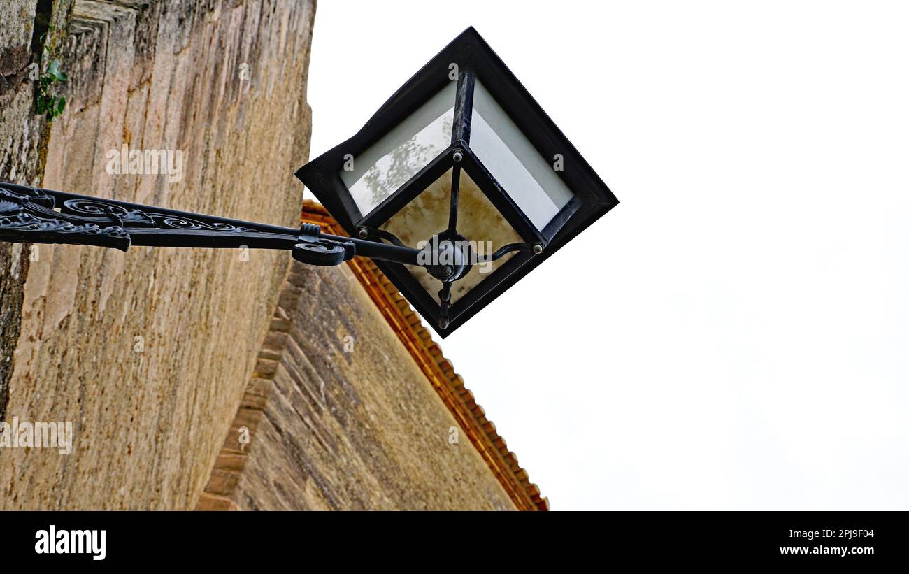 Ancien lampadaire du château d'Altafulla, Tarragone, Catalogne, Espagne, Europe Banque D'Images