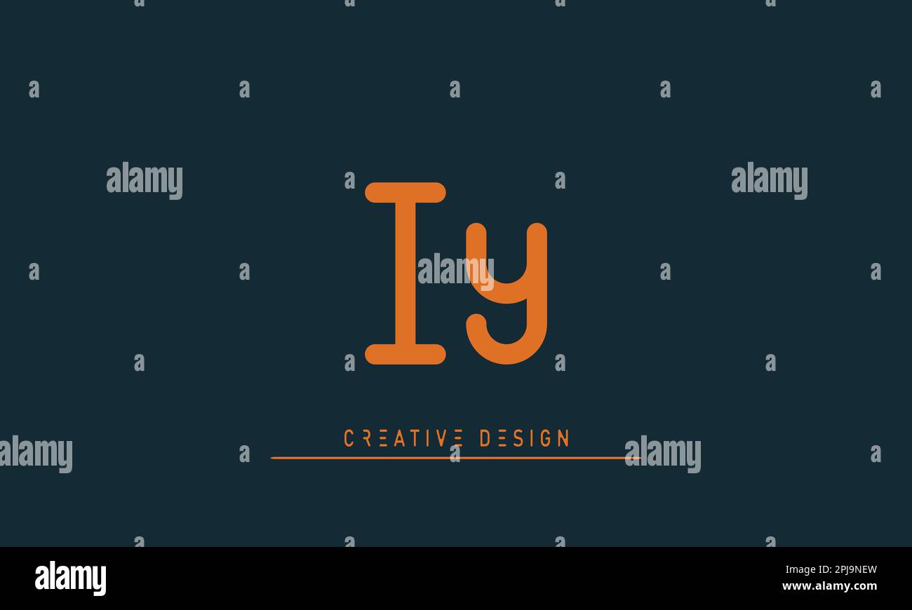 Lettres de l'alphabet initiales Monogram logo IY , YI Illustration de Vecteur