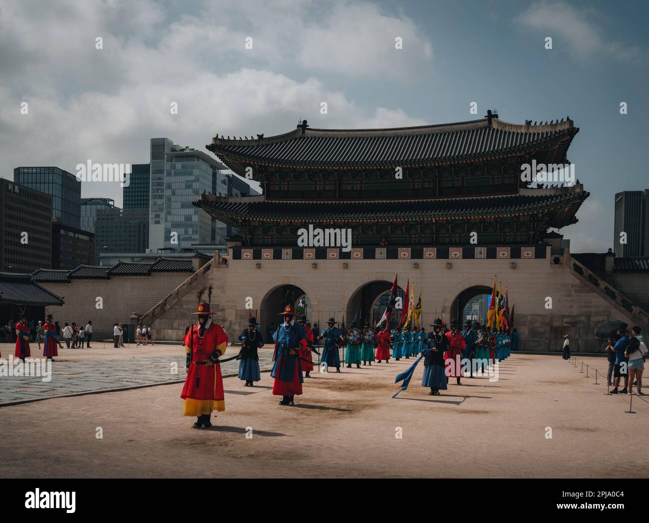 Démonstration de relève de la garde au Palais Gyeongbokgung, séoul