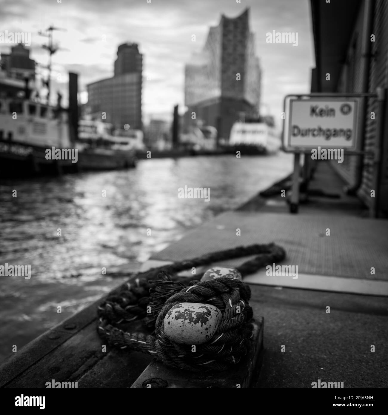 L'Elbphilharmonie de Hambourg sous un ciel nuageux Banque D'Images