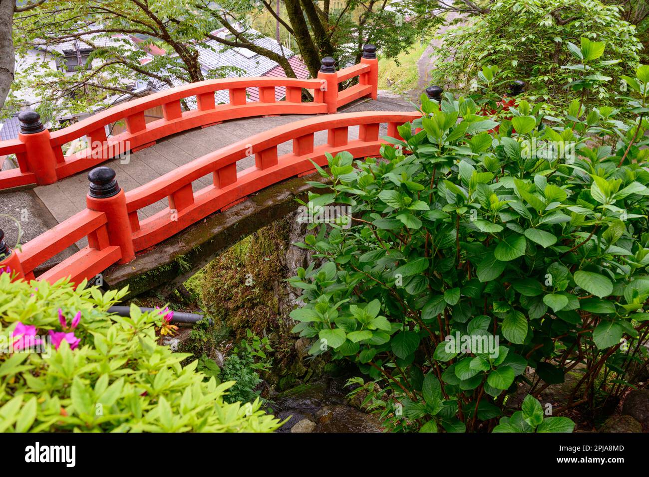 Un pont à Taiji, Wakayama, Japon. Banque D'Images