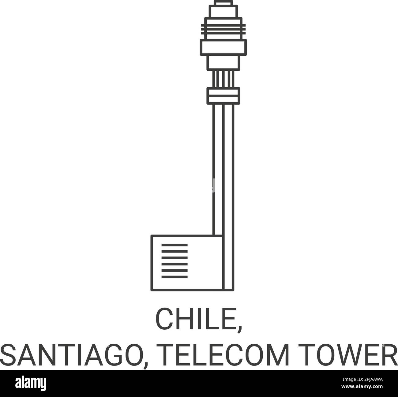 Chili, Santiago, Telecom Tower Voyage illustration vecteur Illustration de Vecteur