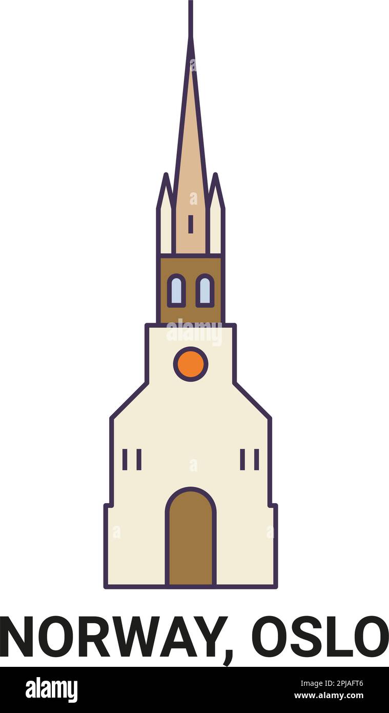 Norvège, illustration vectorielle de voyage d'Oslo Illustration de Vecteur
