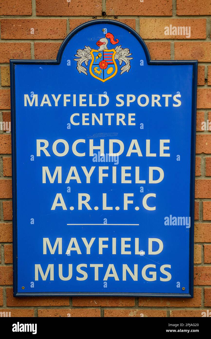 Centre sportif de Mayfield lors du match de la quatrième ronde de la coupe du défi Betfred entre Rochdale Mayfield ARLFC et Newcastle Thunder, rue Keswick, Rochdale, le samedi 1st avril 2023. (Photo : Ian Charles | MI News) Banque D'Images