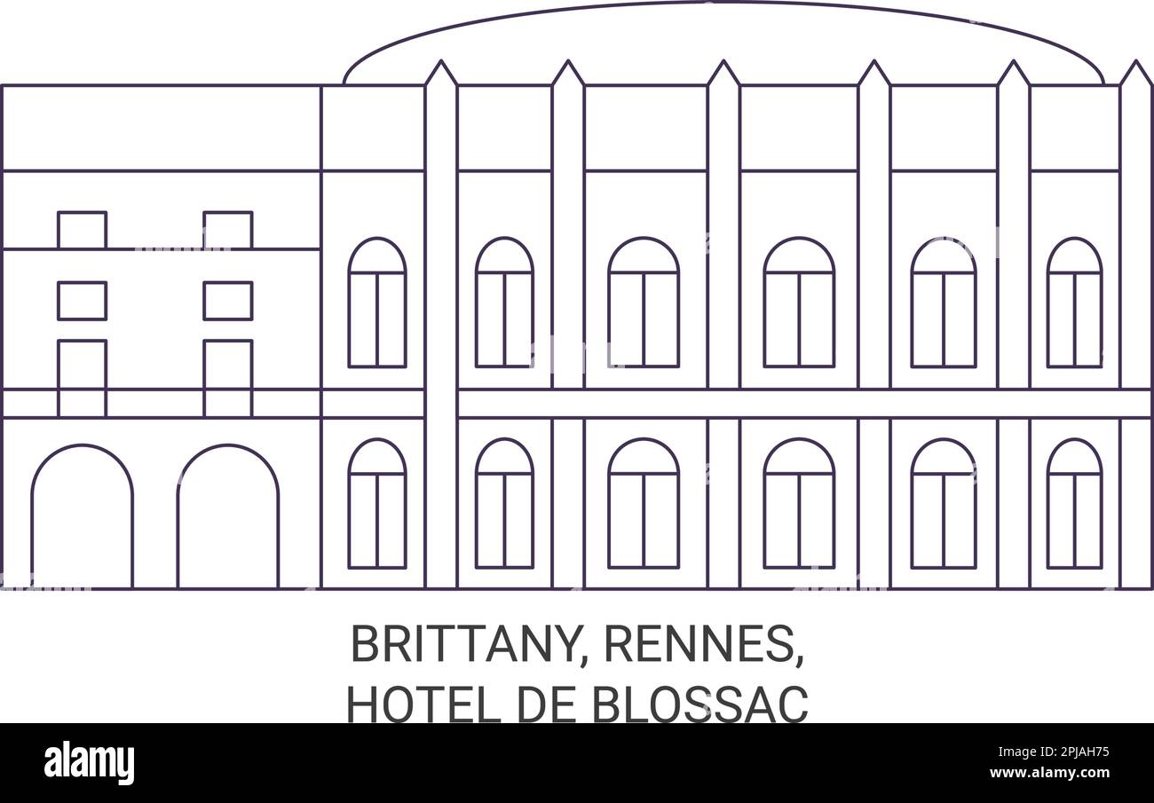 France, Rennes, Hôtel de Blossac voyage illustration vectorielle Illustration de Vecteur