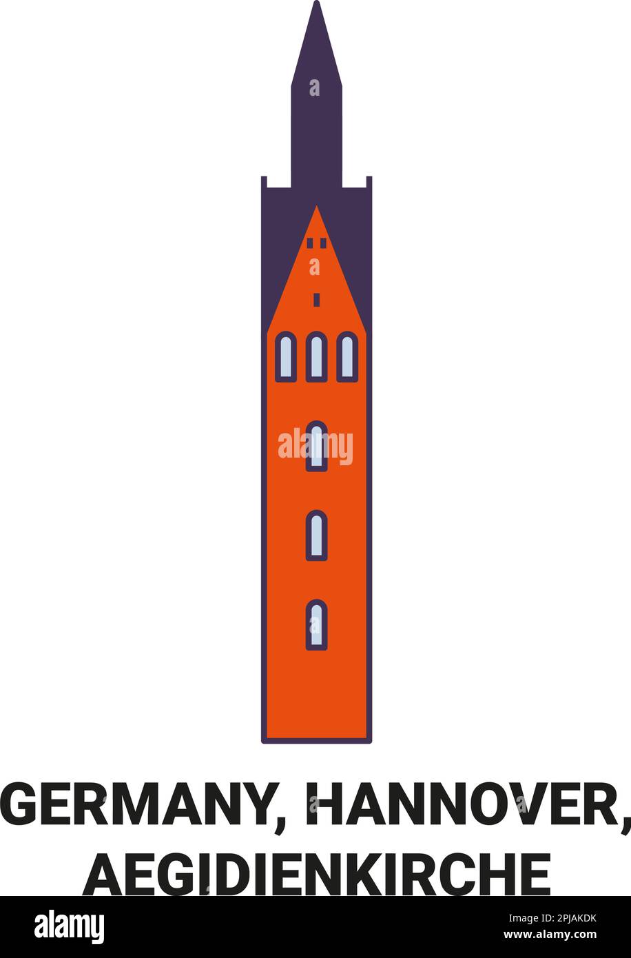 Allemagne, Hanovre, Aegidienkirche Voyage repère illustration vecteur Illustration de Vecteur