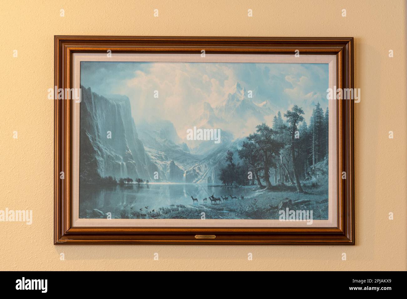 Peinture dans l'historique Geiser Grand Hotel à Baker City, Oregon. Banque D'Images