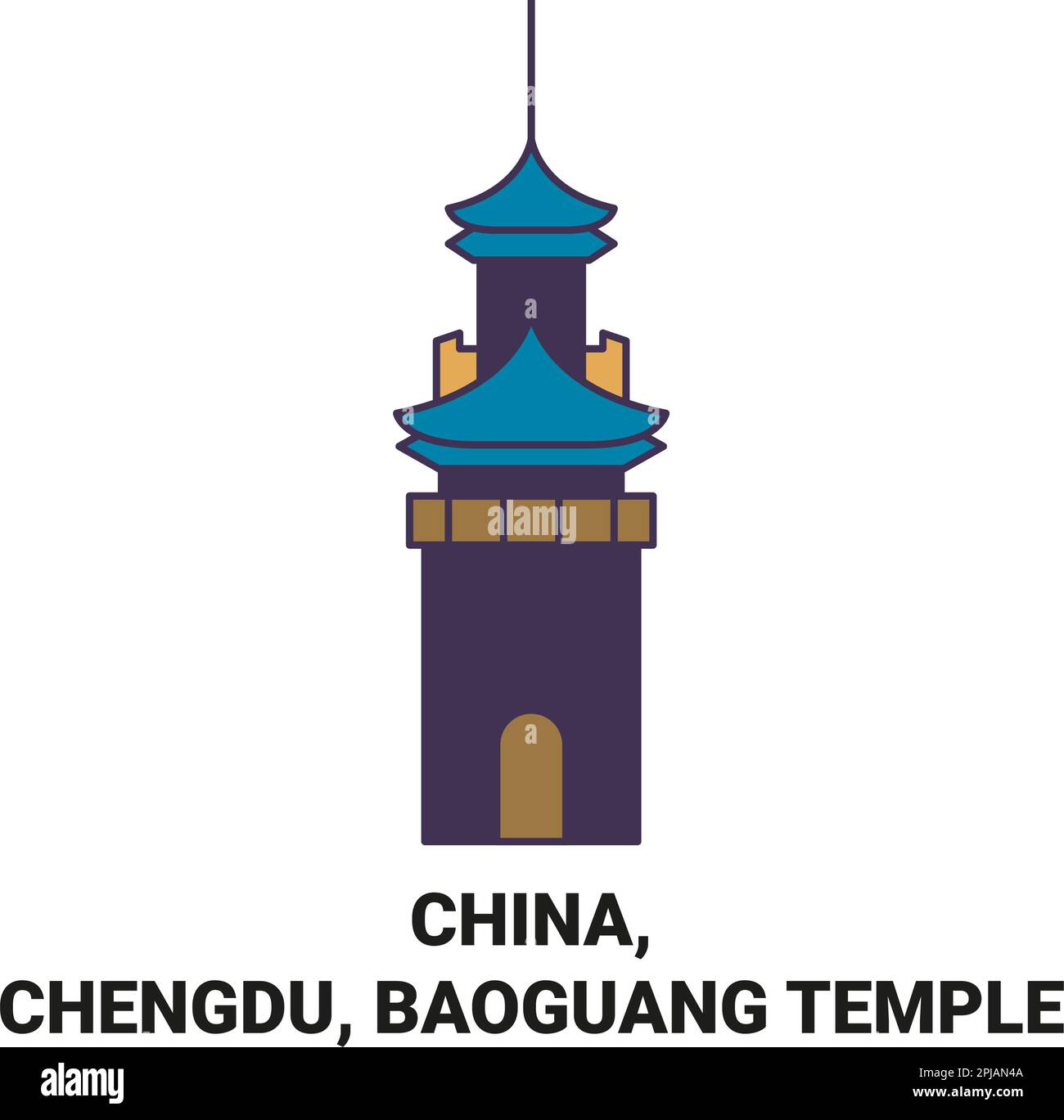 Chine, Chengdu, Baoguang Temple Voyage illustration vecteur Illustration de Vecteur