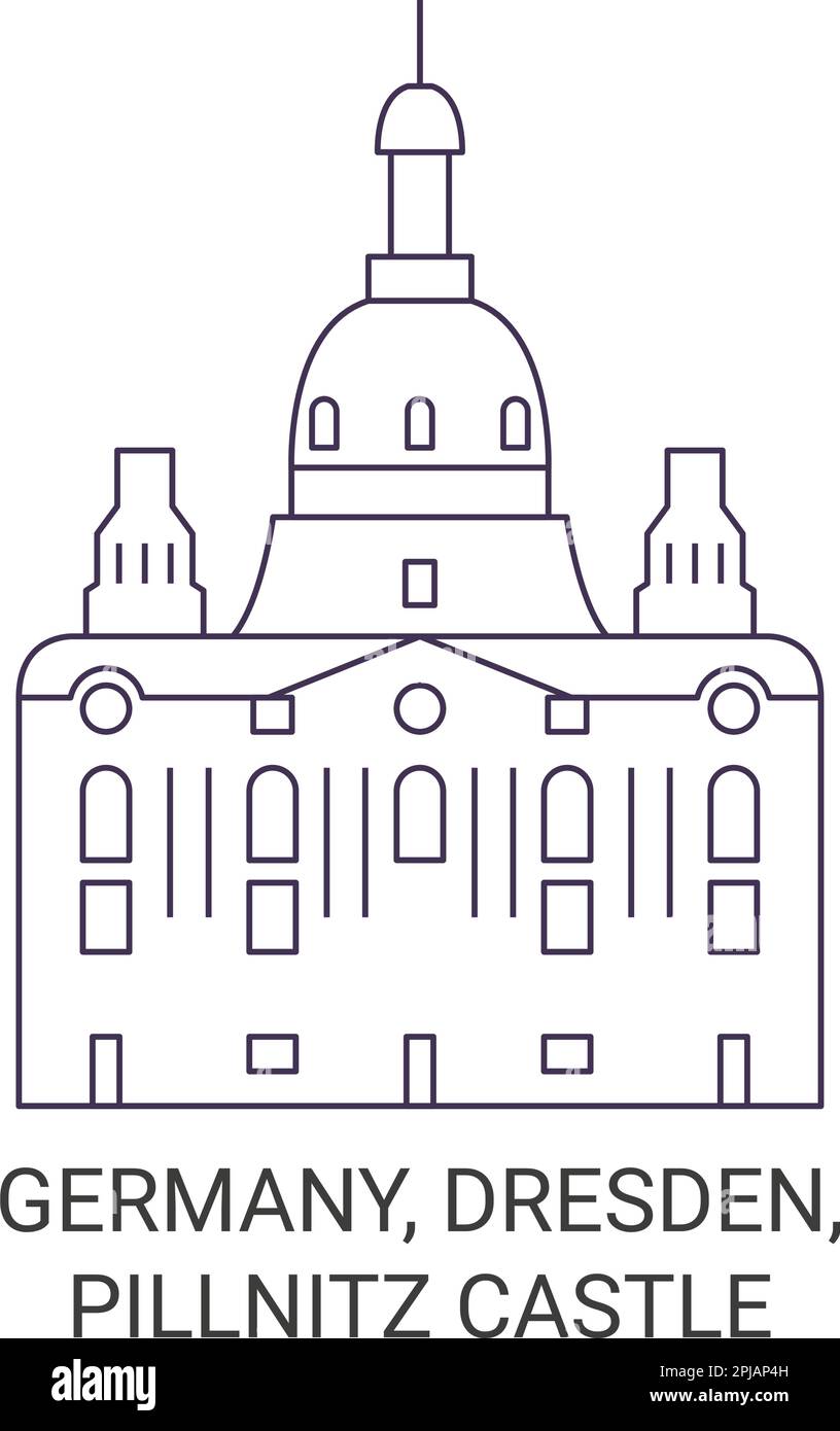 Allemagne, Dresde, Château de Pillnitz voyage illustration vectorielle Illustration de Vecteur