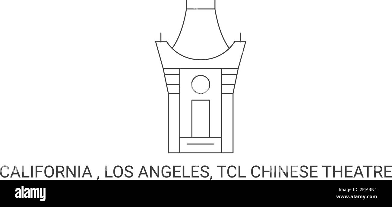 Etats-Unis, Californie , Los Angeles, Tcl Chinese Theatre, illustration vectorielle de voyage Illustration de Vecteur