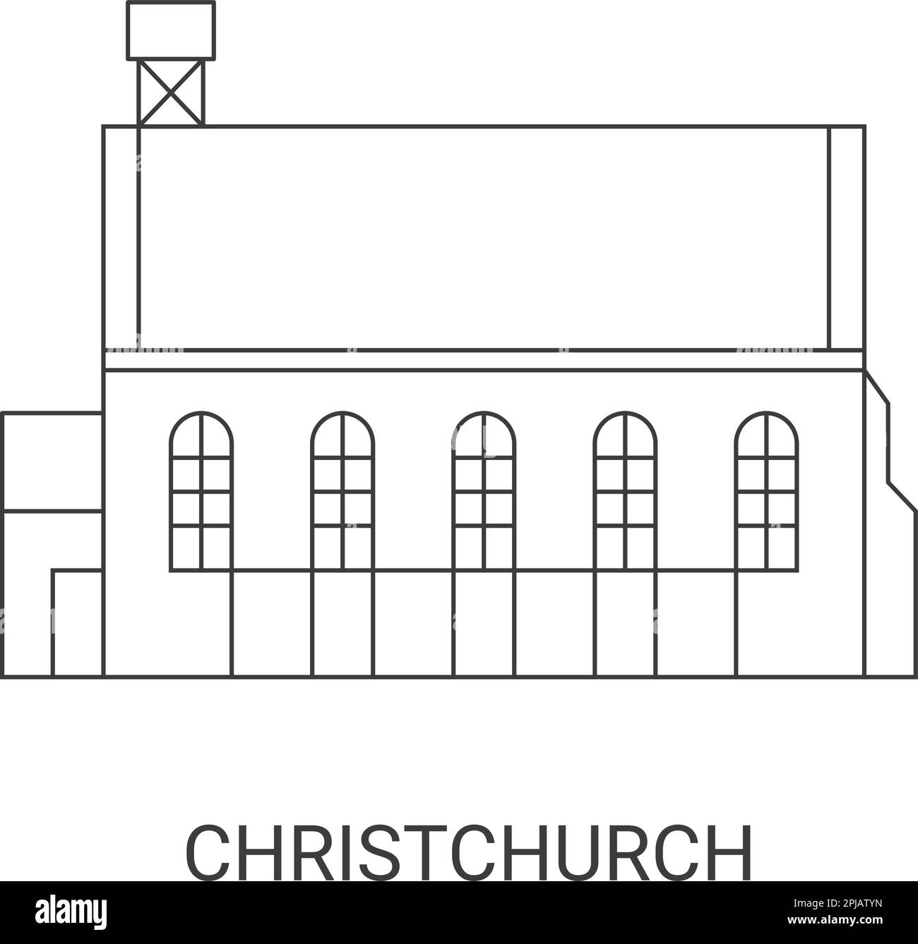 Illustration du vecteur du point de repère du voyage de Christchurch, Nouvelle-Zélande Illustration de Vecteur