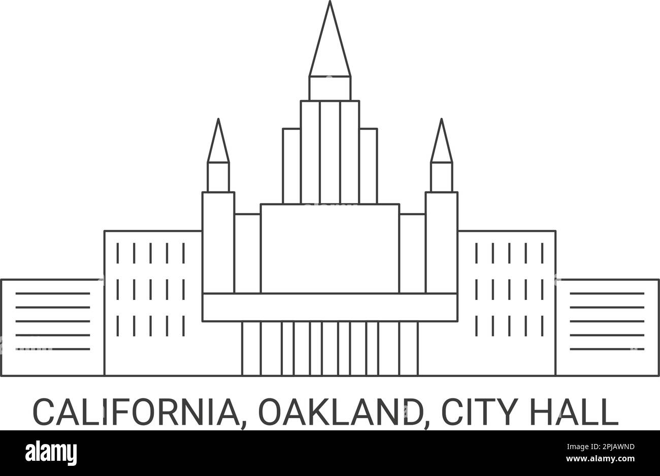 États-Unis, Californie, Oakland, City Hall Voyage scénario illustration Illustration de Vecteur