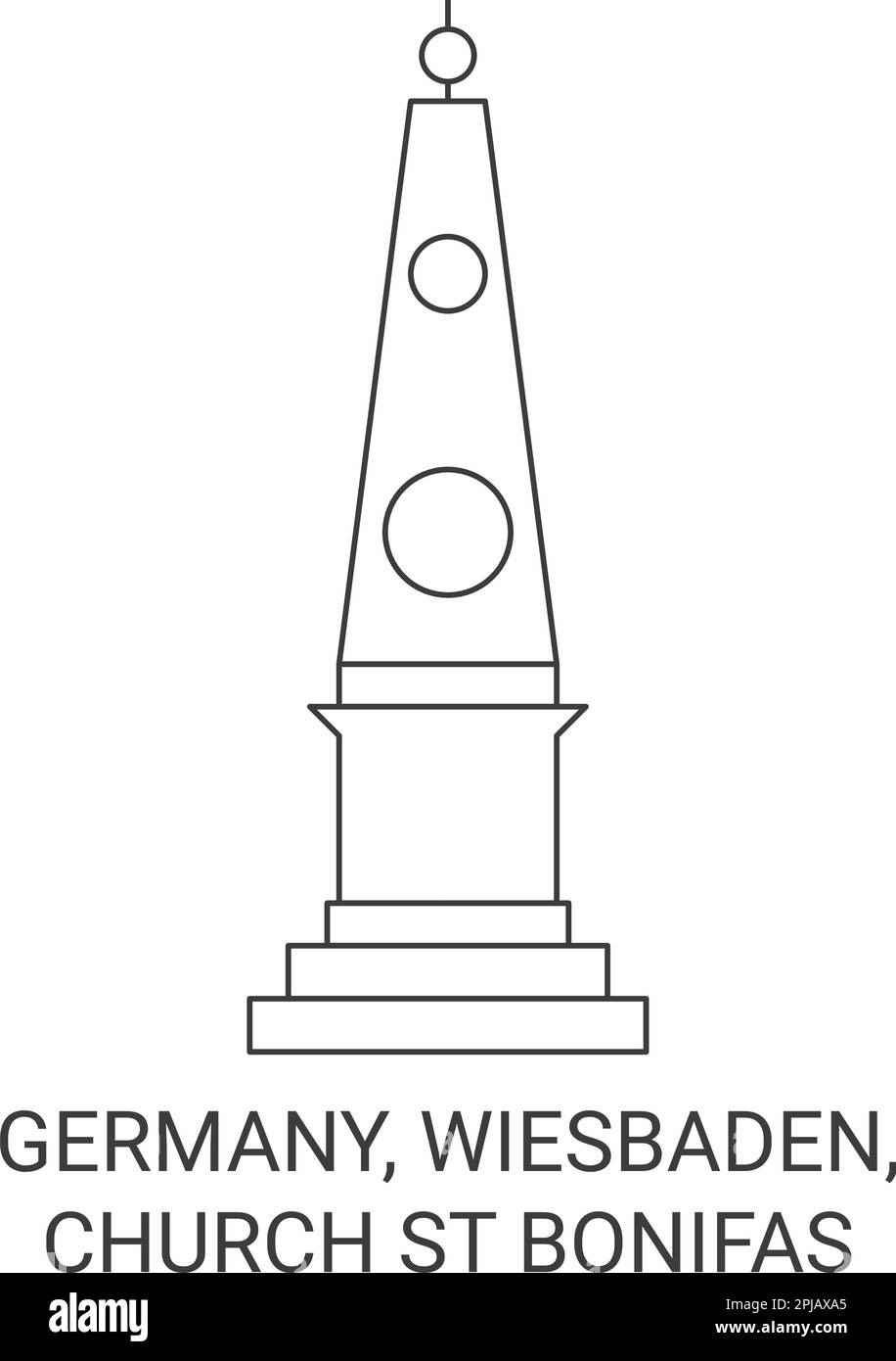 Allemagne, Wiesbaden, Eglise St Bonifas Voyage repère illustration vecteur Illustration de Vecteur