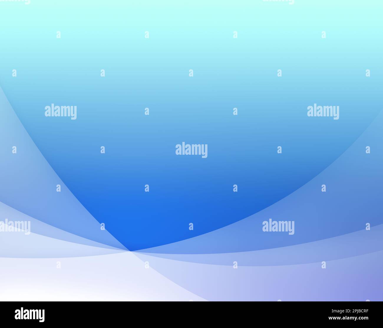 Couches ou lignes blanches courbes et transparentes sur fond de dégradé de couleur cyan clair à bleu. Arrière-plan abstrait et moderne plein cadre, espace de copie. Banque D'Images