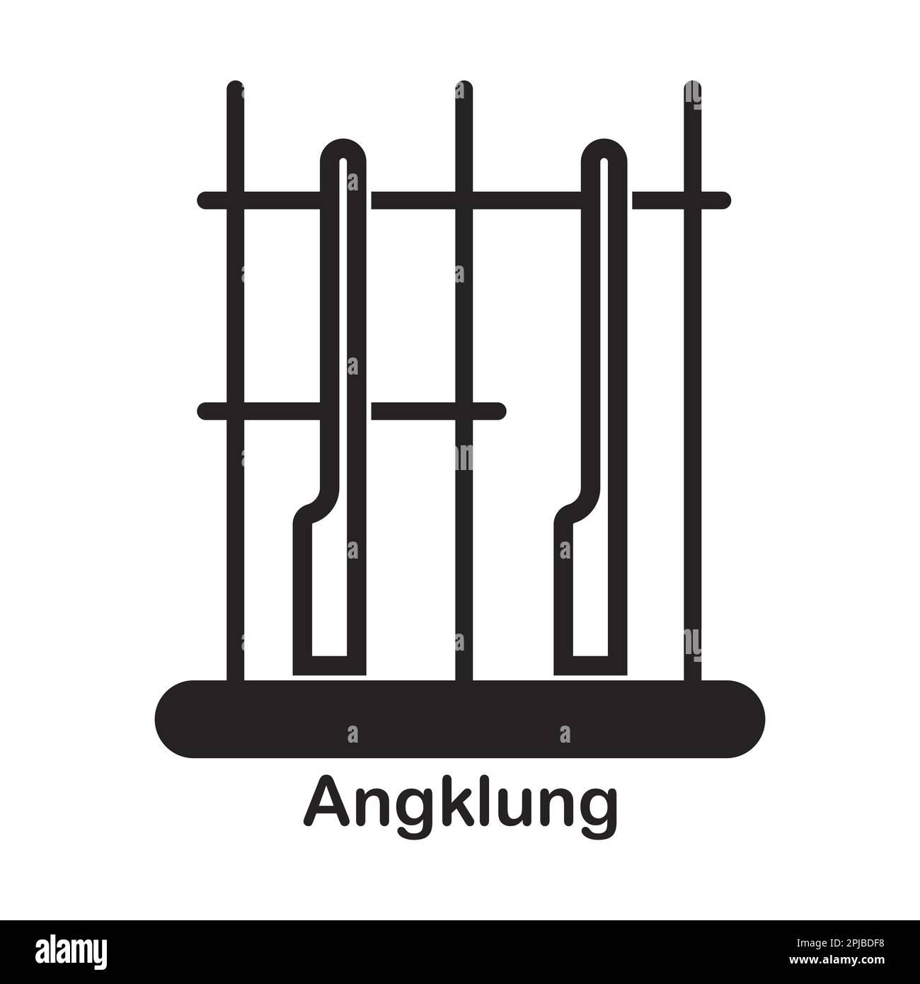 Icône de angklung, un instrument de musique traditionnel de l'Indonésie vecteur illustration design Banque D'Images