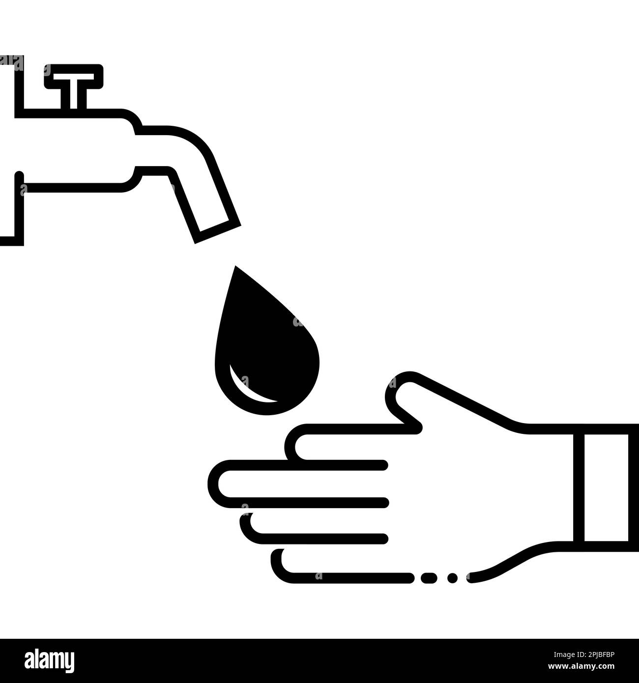 Icône d'ablution ou de nettoyage avant le culte dans la religion islamique vecteur illustration symbole design Banque D'Images