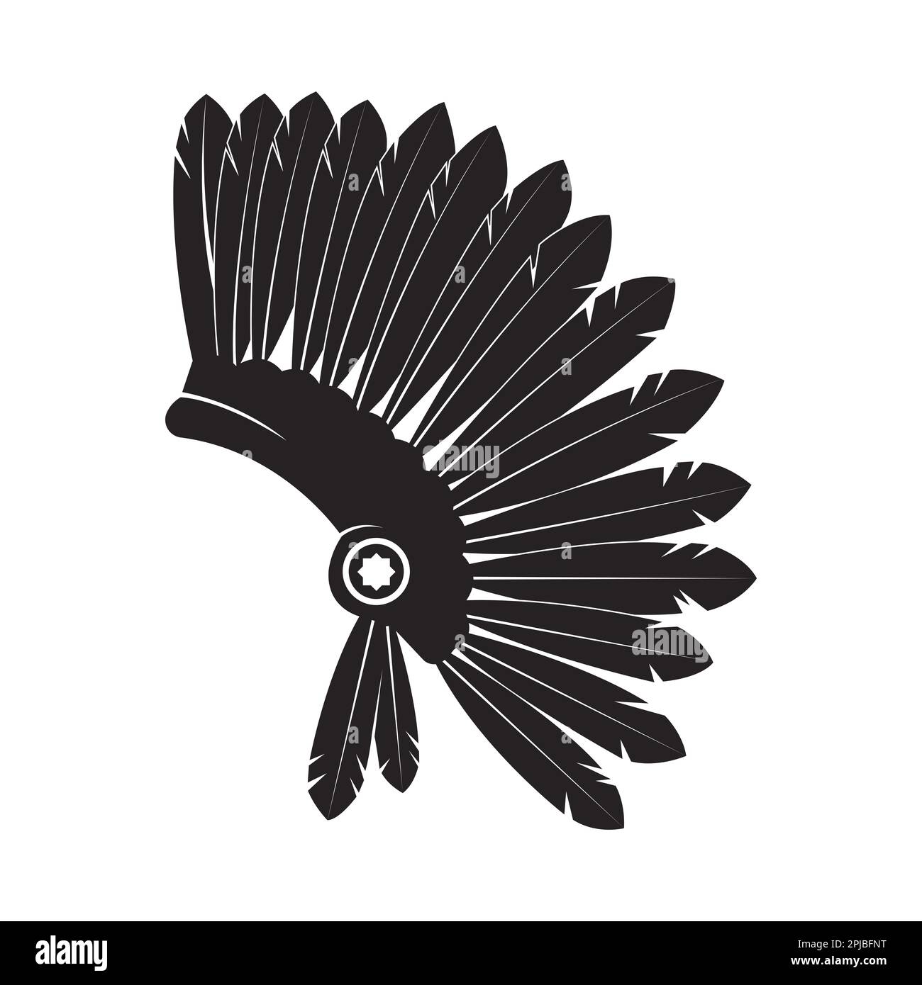 American Native Chief Head logo Indian dessin vectoriel Banque D'Images
