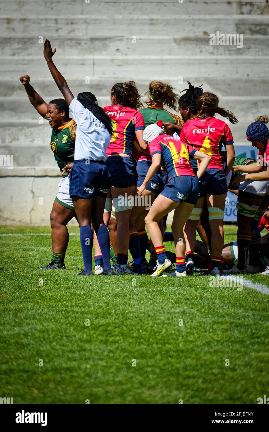 Estadio Nacional Complutense, Madrid, Espagne. 01st avril 2023. World Rugby Pacific four Series 2023, Test Match Espagne contre Afrique du Sud, Estadio Nacional Complutense, Madrid, Espagne. Crédit: EnriquePSans/Alay Live News Banque D'Images