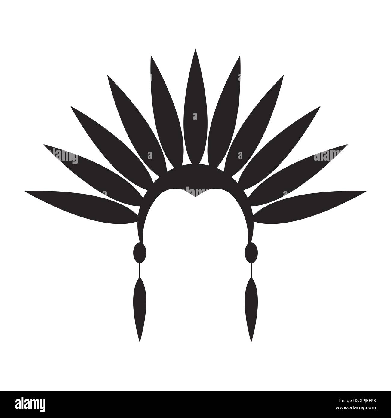 American Native Chief Head logo Indian dessin vectoriel Banque D'Images