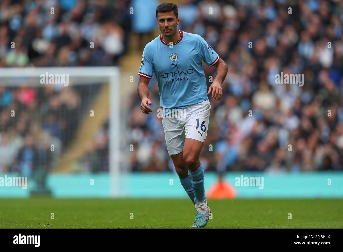 Rod#16 de Manchester City pendant le match de la première Ligue Manchester City contre Liverpool au Etihad Stadium, Manchester, Royaume-Uni, 1st avril 2023 (photo de Gareth Evans/News Images) Banque D'Images