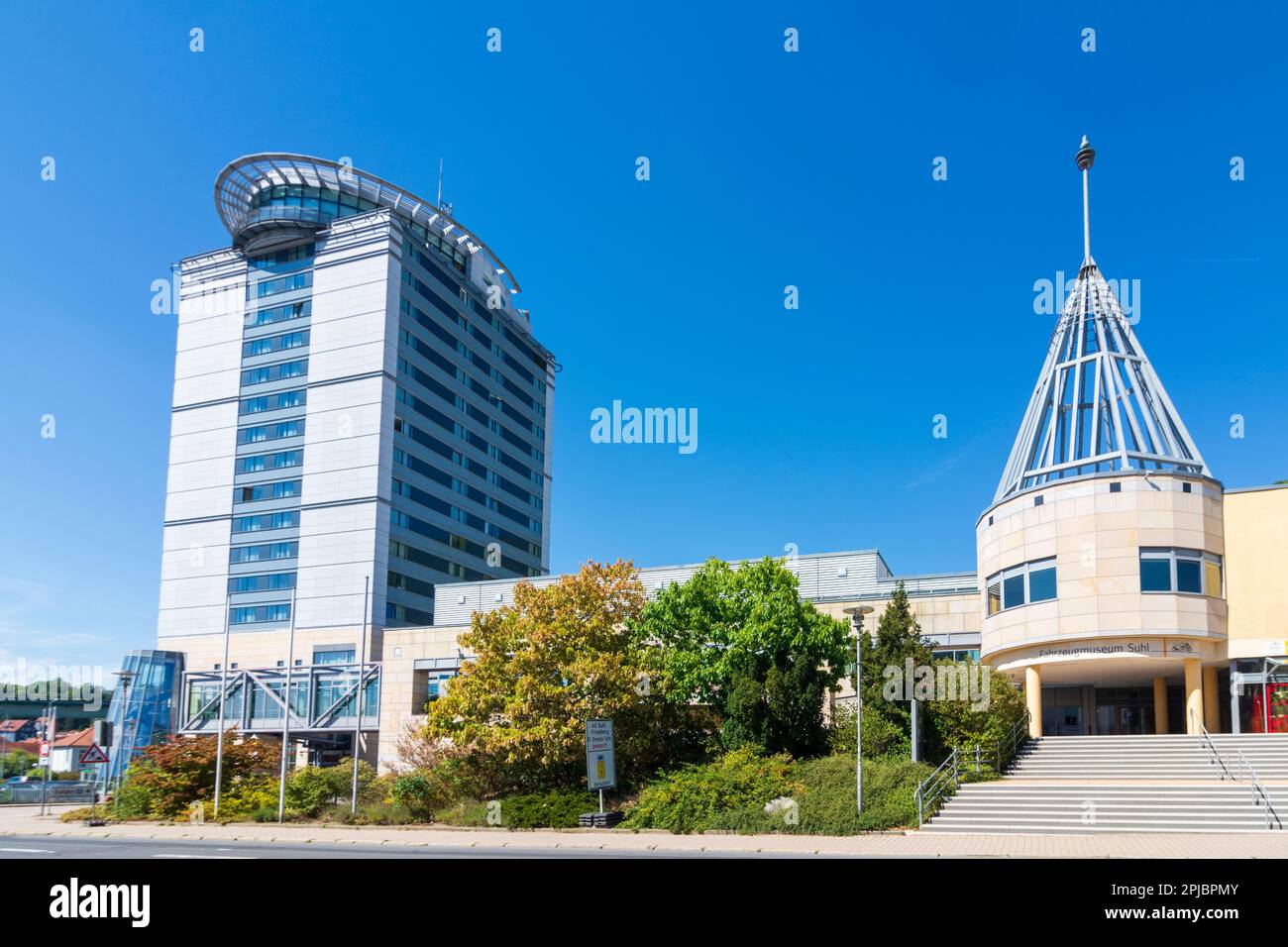 Suhl: City Hotel, Congress Centrum Suhl (CCS) dans la forêt de Thuringe, Thüringen, Thuringe, Allemagne Banque D'Images