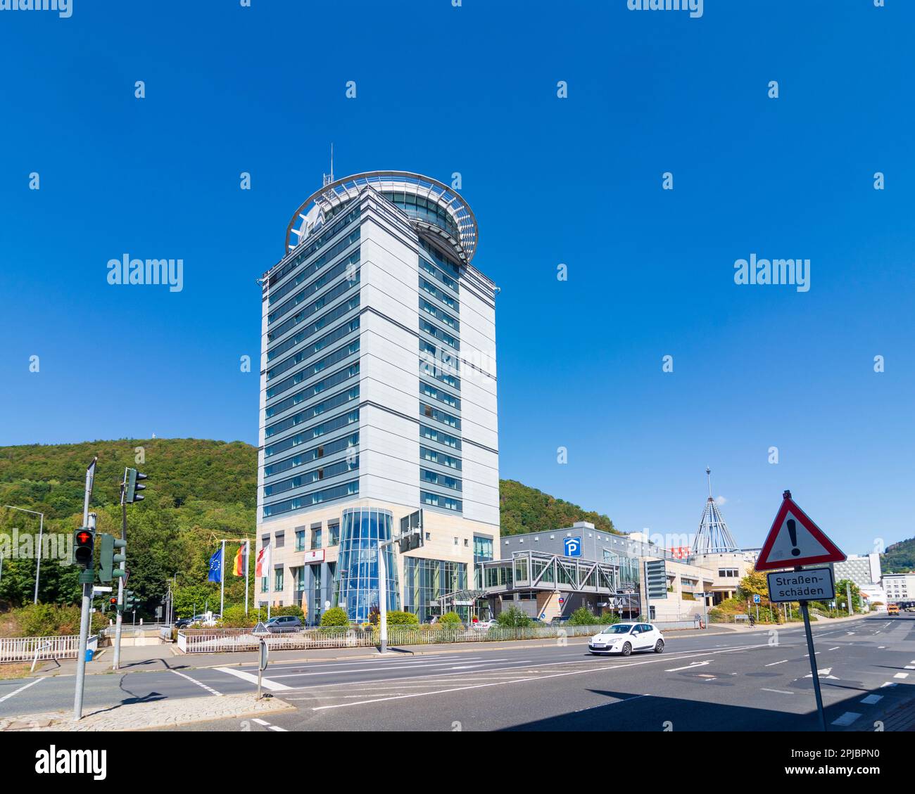 Suhl: City Hotel, Congress Centrum Suhl (CCS) dans la forêt de Thuringe, Thüringen, Thuringe, Allemagne Banque D'Images