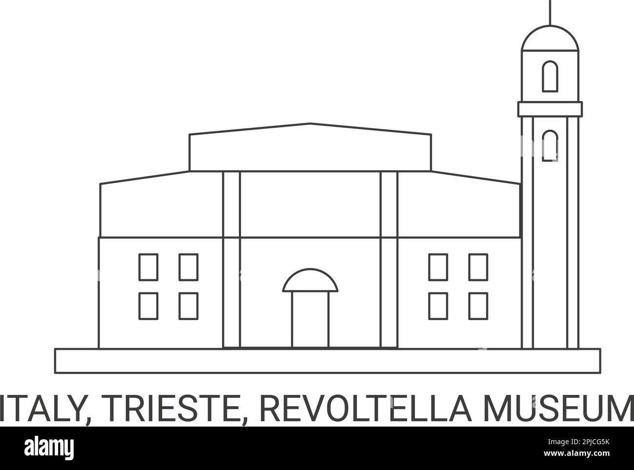 Italie, Trieste, Musée Revoltella, illustration vectorielle de voyage Illustration de Vecteur