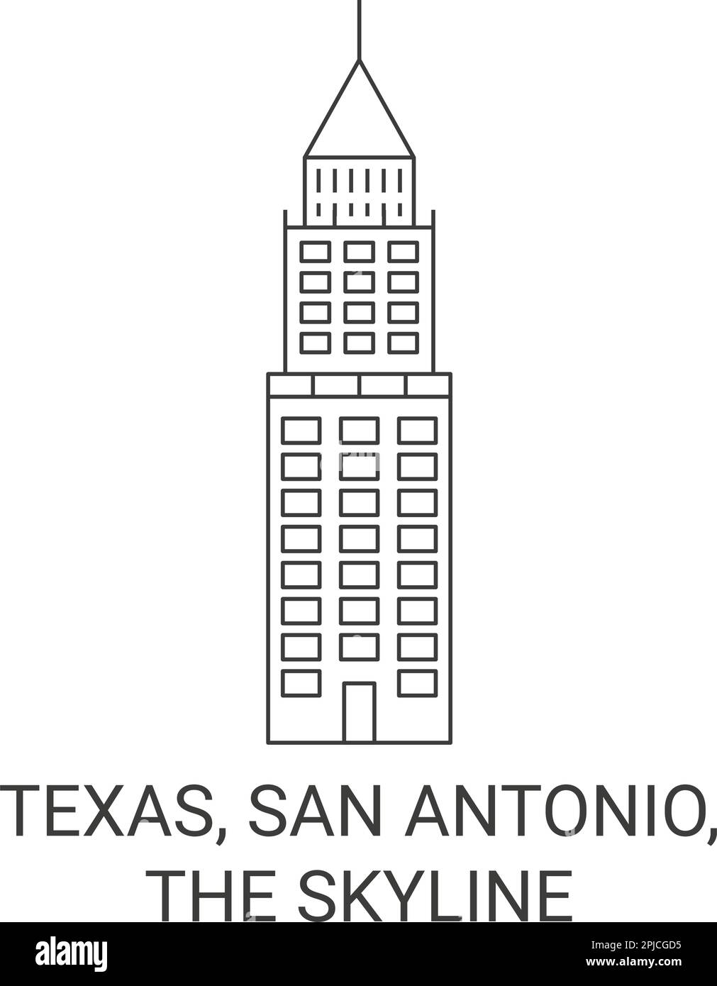 États-Unis, Texas, San Antonio, l'illustration du vecteur de voyage Skyline Illustration de Vecteur